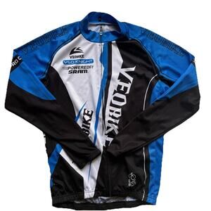 VEOBIKE Cycling Jersey XL Long Sleeve Full Zip Mens Polyester MTB Bike Shirt